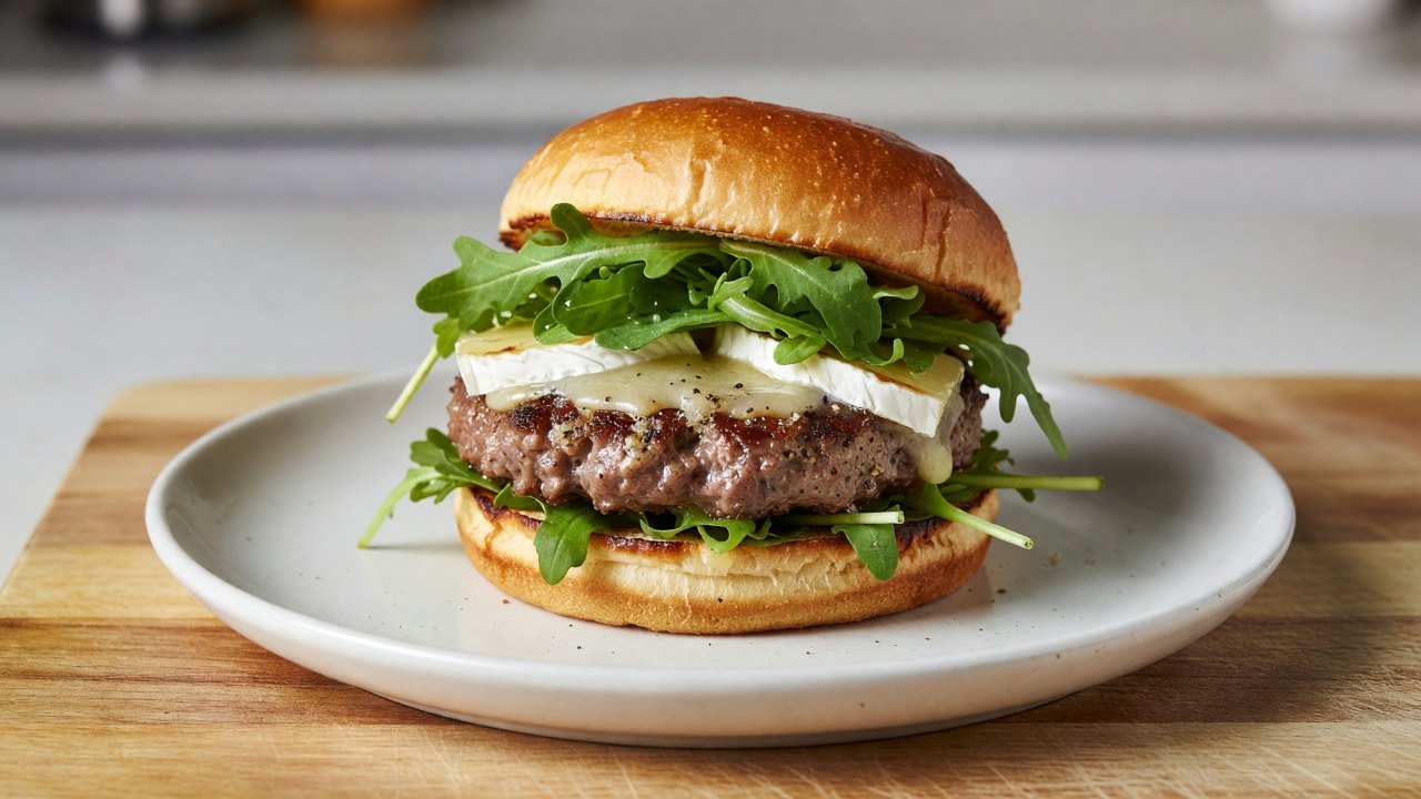 Peppercorn Brie Thick Grilled Burgers