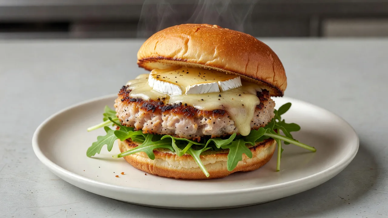 Classic Peppercorn Brie Turkey Burger