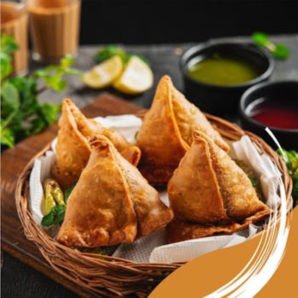 Samosas with Mint Chutney