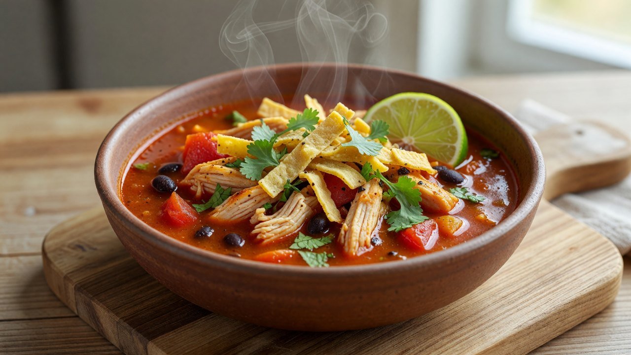 Slow Cooker Chicken Tortilla Soup