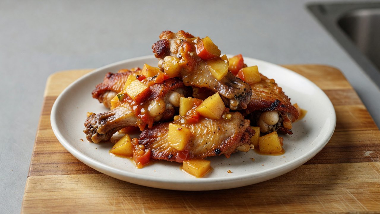 Smoked Peach-Habanero Wings