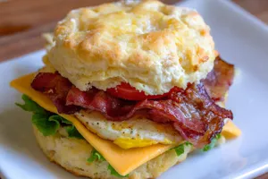 Bacon Biscuit Benedict recipe