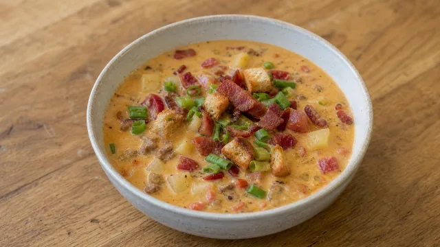 Bacon Cheddar Cheeseburger Soup