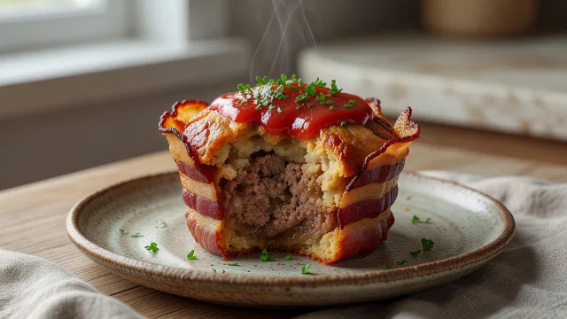 Bacon-Wrapped Meatloaf Cupcakes