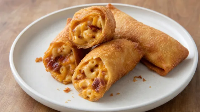 BBQ Bacon Mac & Cheese Eggrolls