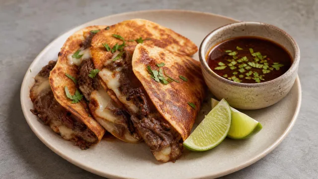 Birria Quesadilla Smash Burgers