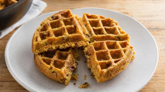 Black Walnut Cornmeal Waffles