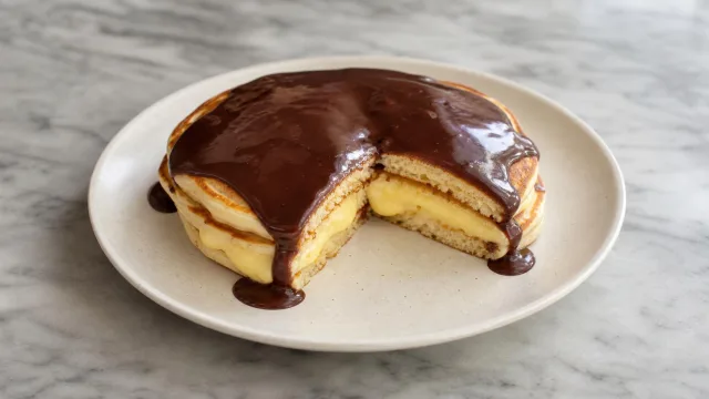 Boston Cream Pie Pancakes