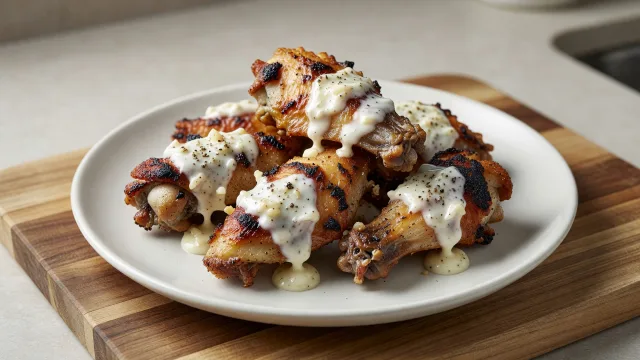 Charcoal-Grilled Alabama White Sauce Wings