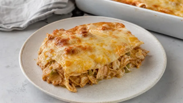 Cheesy Chicken Enchilada Casserole