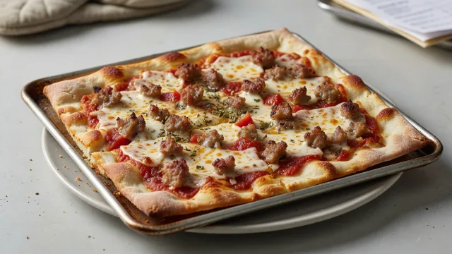 Chicago Tavern-Style Sausage Pizza