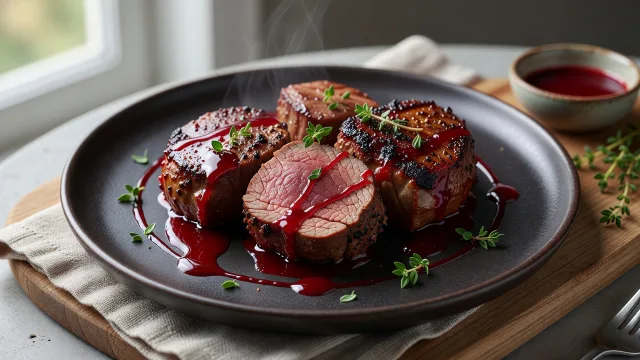 Chokecherry Glazed Elk Tenderloin