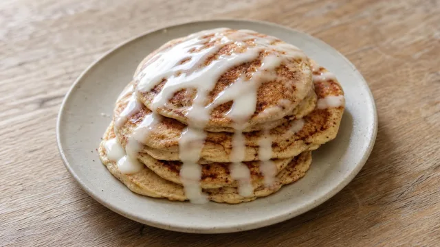 Cinnamon Roll Pancake Stack