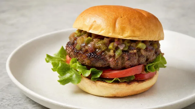 Colorado Elk Burger with Hatch Chiles