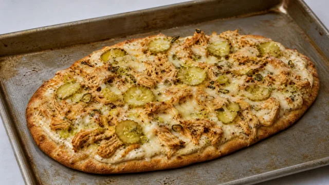Creamy Chicken & Pickle Flatbread