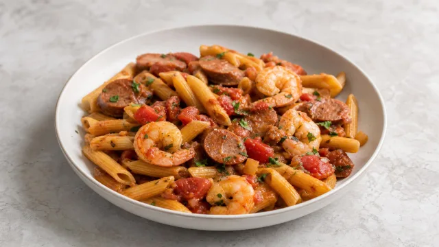 Creole Sausage and Shrimp Pasta