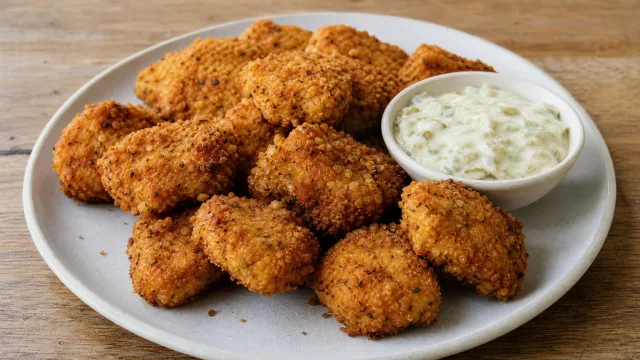 Crispy Dill Pickle Chicken Nuggets