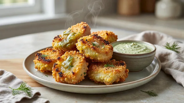 Crispy Dill Pickle Chicken Nuggets