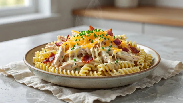 Crockpot Chicken Bacon Ranch Pasta