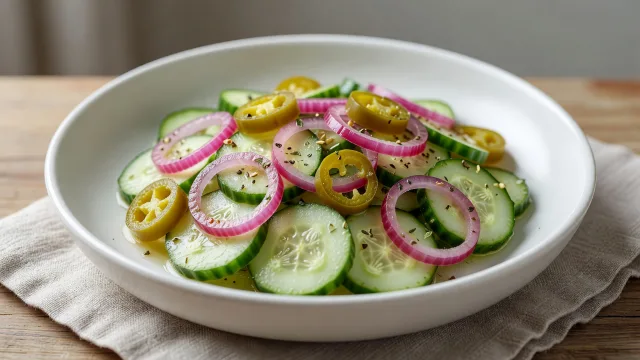 Cucumber Pepperoncini Tangy Salad
