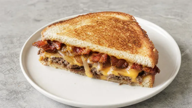 Double Bacon Smash Patty Melt
