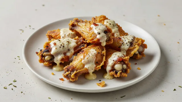Double-Fried Alabama White Sauce Wings