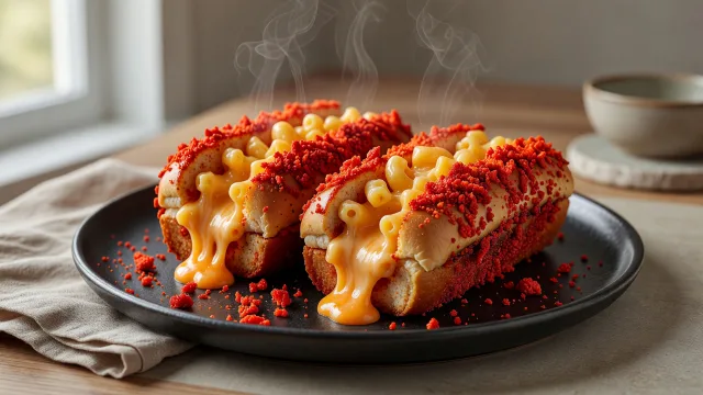 Flamin’ Mac and Cheetos Dogs