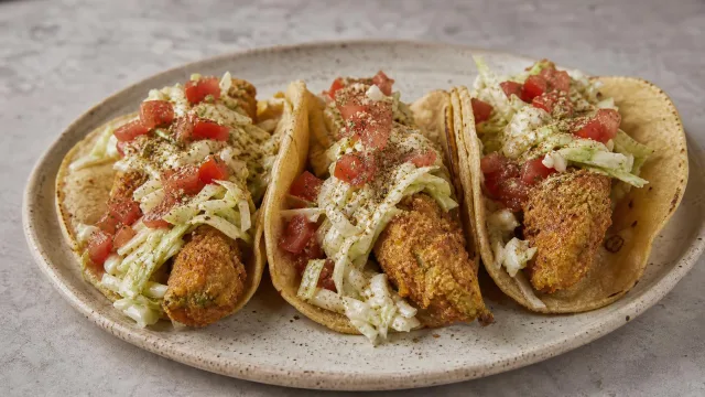 Fried Avocado Tacos with Ranch Dust
