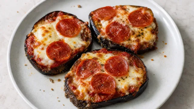 Fried Eggplant Pizza Slices