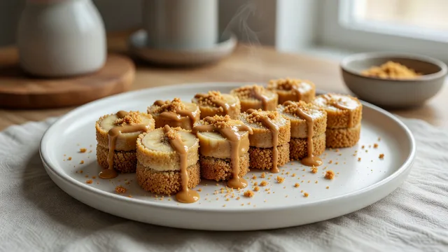 Fried PB Banana Sushi Bites