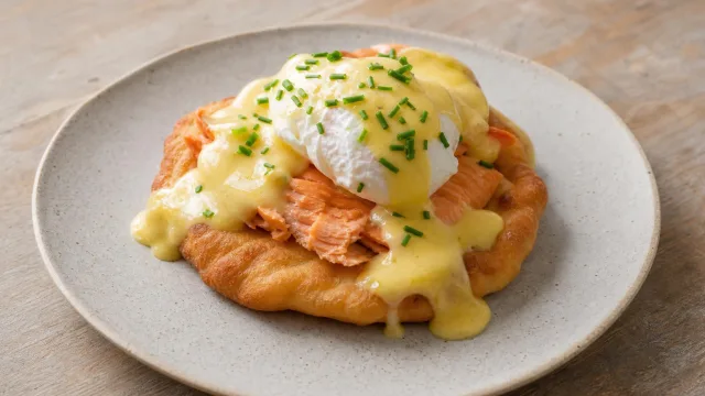 Frybread Benedict with Smoked Trout