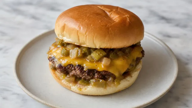 Green Chile Cheeseburger