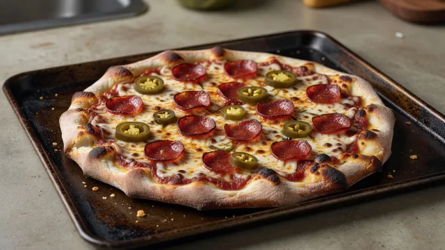 Grilled Pepperoni and Pickled Chile Pizza