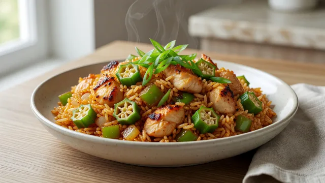 Gumbo Fried Rice with Okra