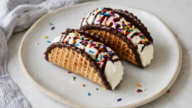 Ice Cream Tacos with Chocolate Shells