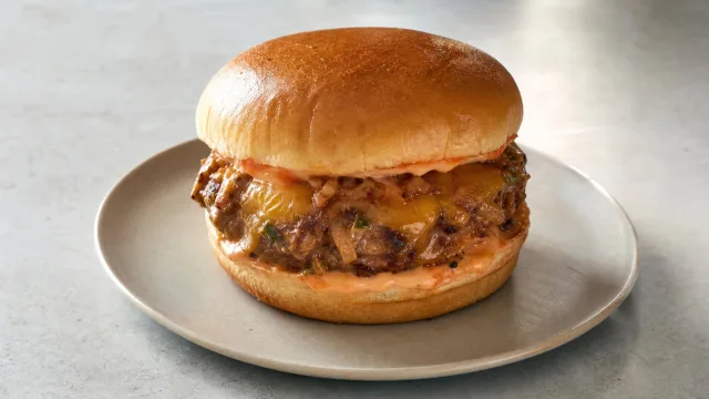 Jalapeño Cheddar Kimchi Burgers