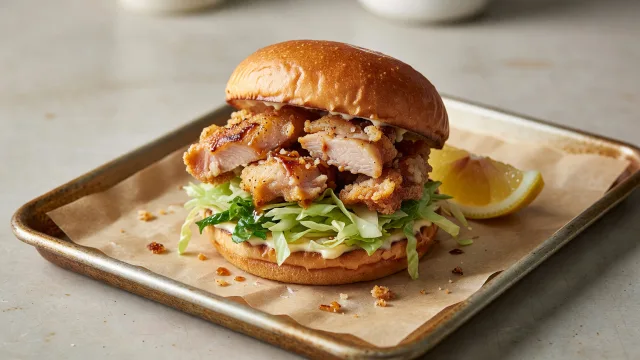 Japanese Karaage Fried Chicken Sandwiches