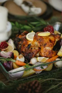Lemon Garlic Roasted Chicken with Herbs