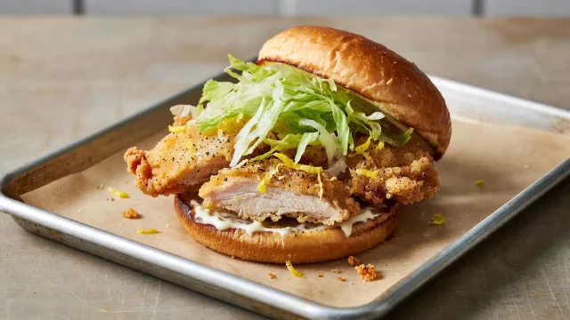 Lemon Pepper Fried Chicken Sandwiches