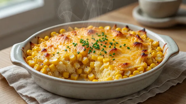 Midwestern Cheddar Corn Casserole