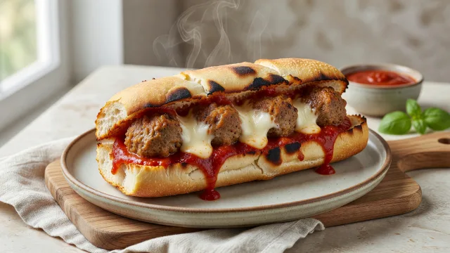 Mozzarella-Stuffed Meatball Subs