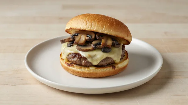 Mushroom Swiss Lamb Burgers