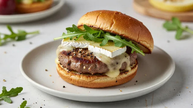 Peppercorn Brie Lamb Burgers