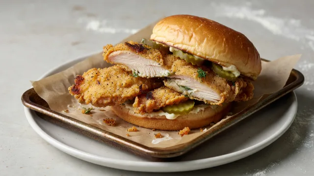 Pickle-Brined Fried Chicken Sandwich