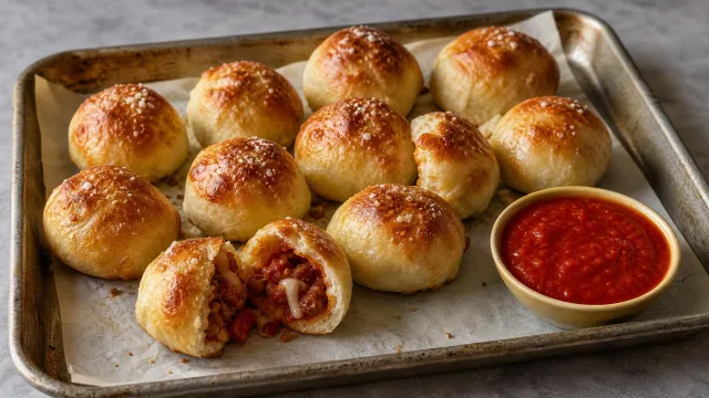 Pizza-Filled Pretzel Balls