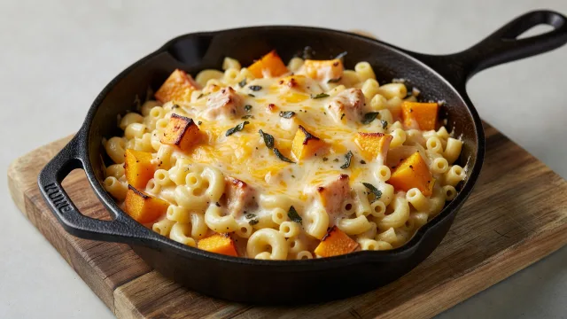 Skillet Brown Butter Sage Squash Mac and Cheese