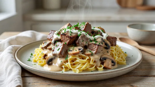Slow Cooker Beef Stroganoff