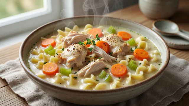 Slow Cooker Creamy Chicken Noodle Soup