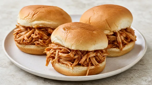Slow Cooker Pulled Chicken Sandwiches