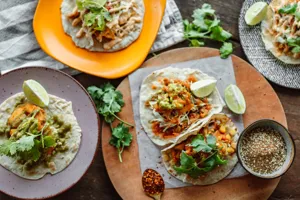 Slow Cooker Pulled Chicken Tacos with Avocado Crema preview